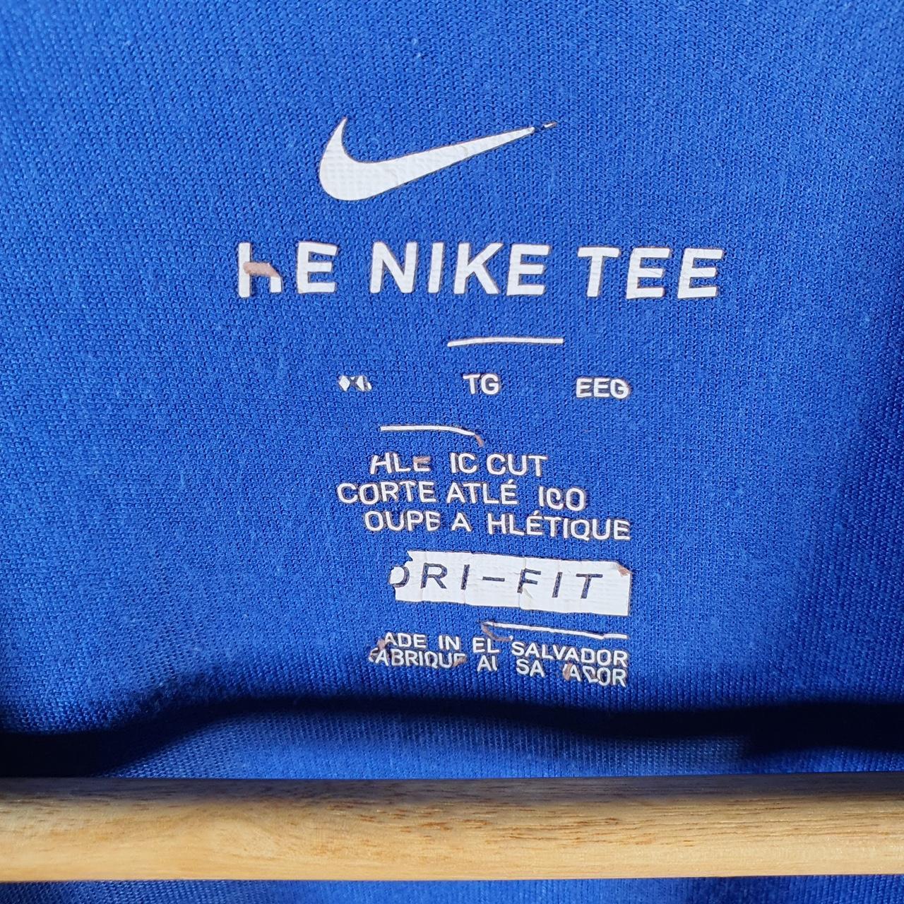 Vintage Nike Dri Fit Just Do It T Shirt Men’s XL Spellout Blue Swoosh Athletic