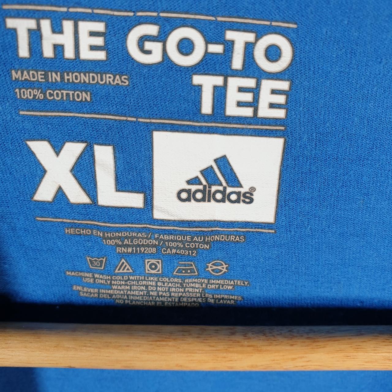 Vintage Adidas Go Tee T Shirt Shirt Men’s XL Blue Three Stripes Logo Athletic C9908