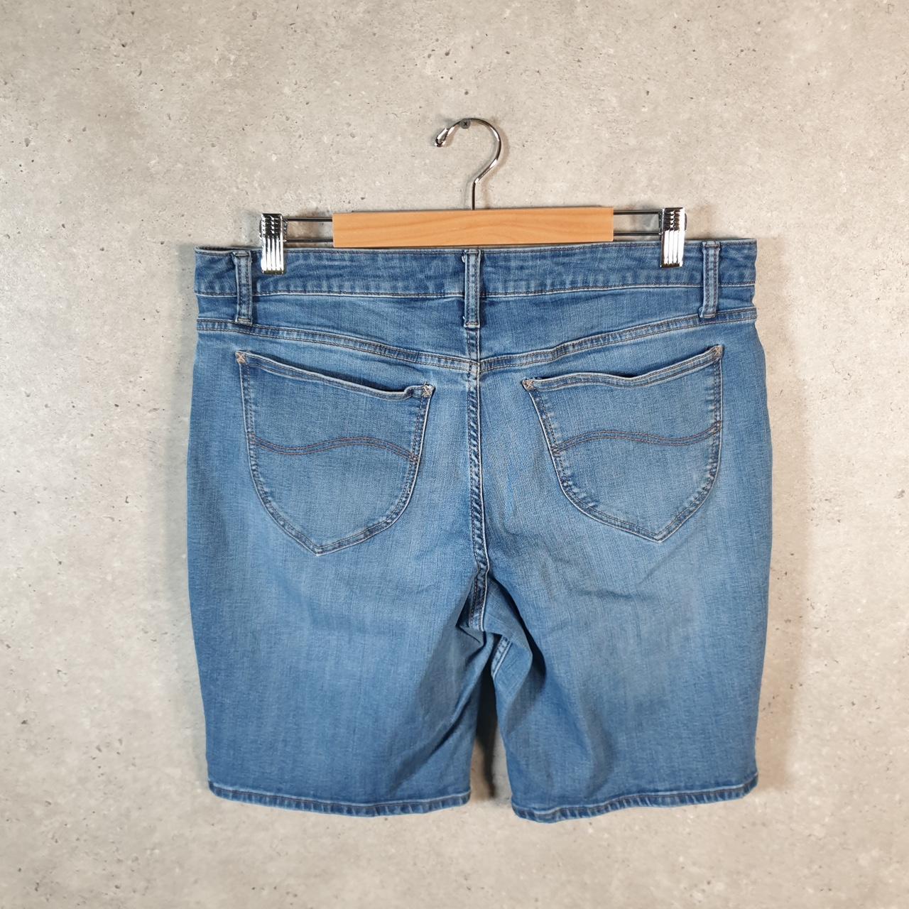 Vintage Lee Baggy Shorts Jorts Cargo Womens W36 Blue Relaxed Denim