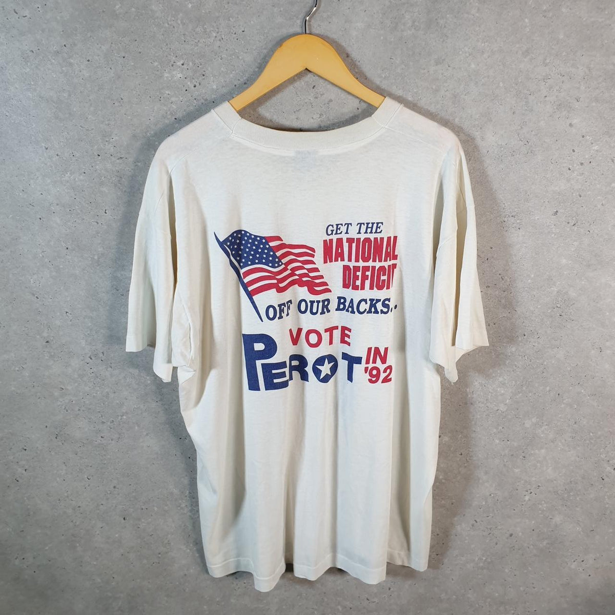 Vintage Ross Perot 1992 President USA Single Stitch T Shirt Men’s XL White C8808