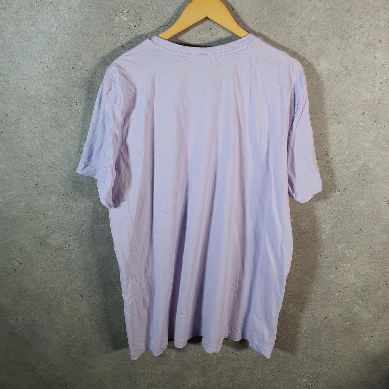 Vintage Adidas Spellout Graphic T Shirt Mens XL lilac Three Stripes Logo Athletic