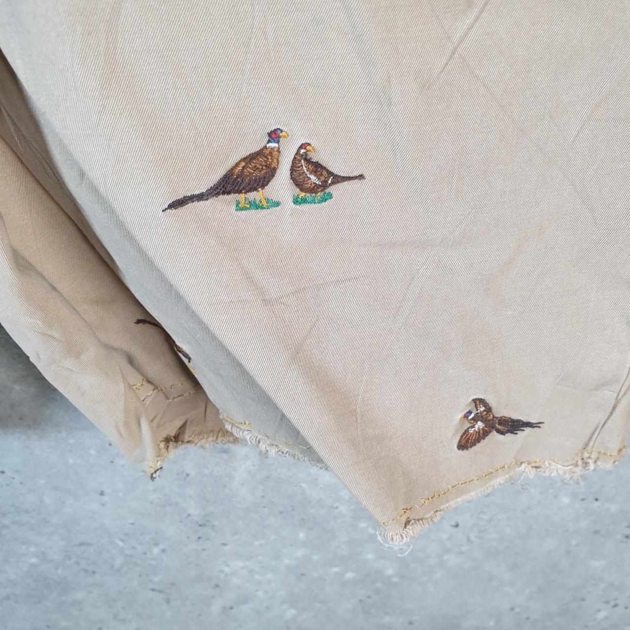 Vintage Ralph Lauren Polo Embroidered Pheasants Shorts Jorts Chino Cargo Men’s W36 Brown