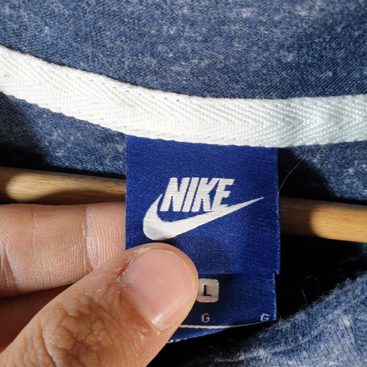 Vintage Nike Just Do It Spellout Hoodie Womens Large Blue Swoosh Y2K Pullover