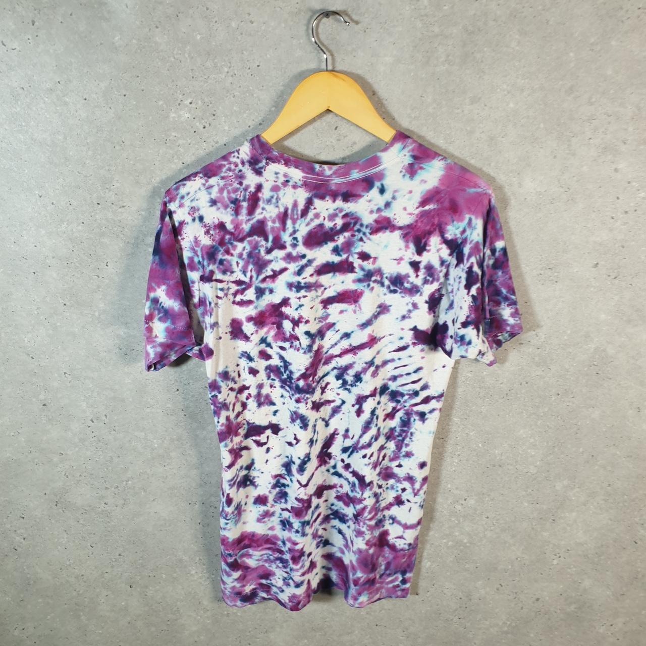 Vintage Fruit of the Loom Tie Dye 90s USA Single Stitch T Shirt Men’s Medium Purple Slim Fit
