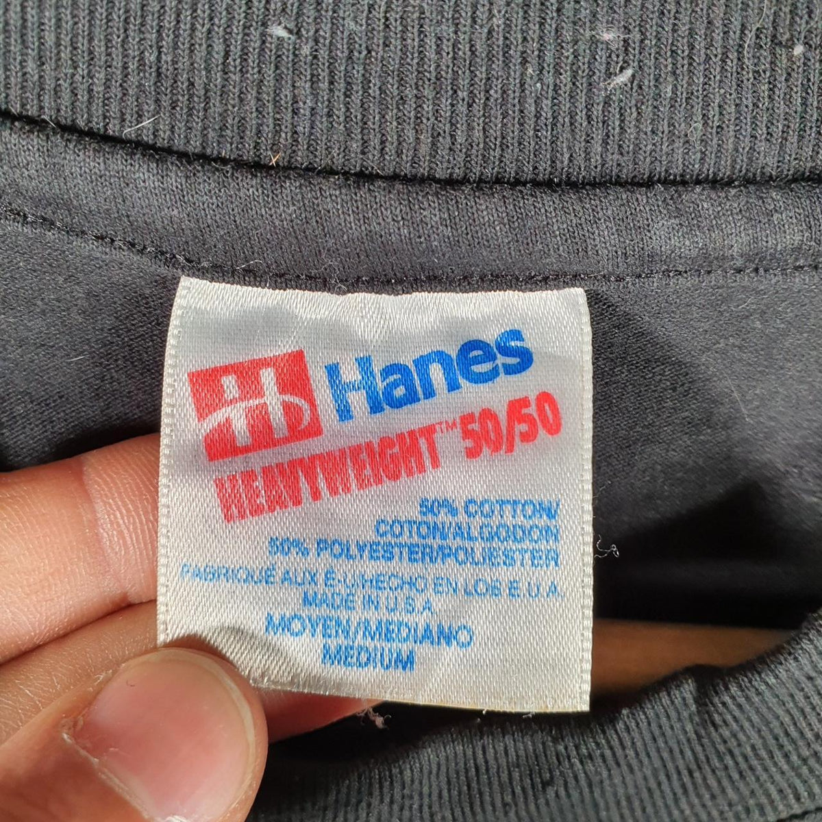 Vintage Hanes 50/50 1993 Hanover Church USA 90s Single Stitch T Shirt Men’s Medium Black Big Fish Vintage