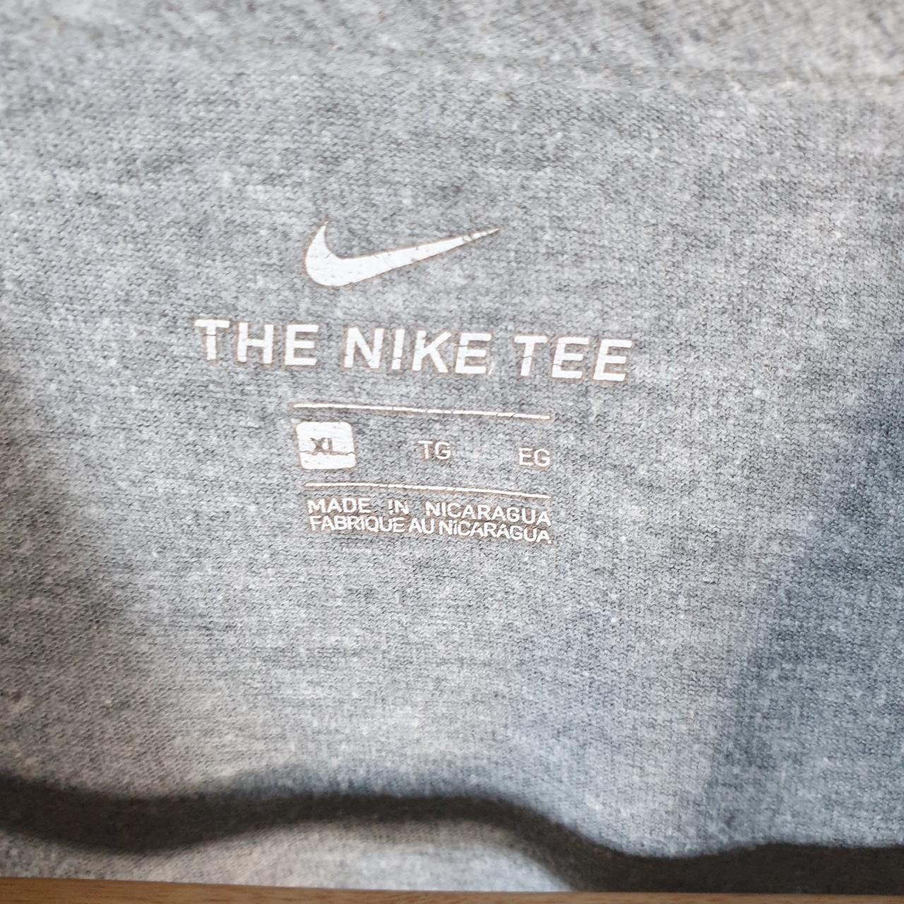 Vintage Nike Spellout T Shirt Womens XL Grey Logo Swoosh Athletic