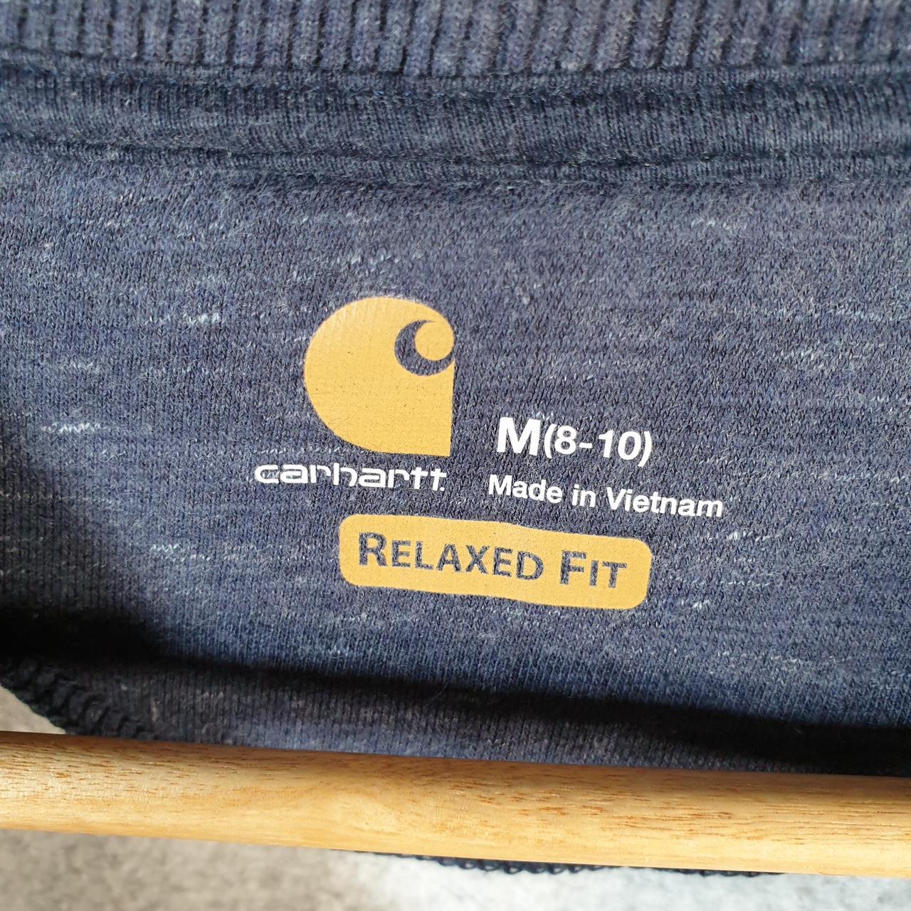 Vintage Carhartt Sweatshirt Womens Medium Navy Blue Pullover Blank USA Relaxed Fit