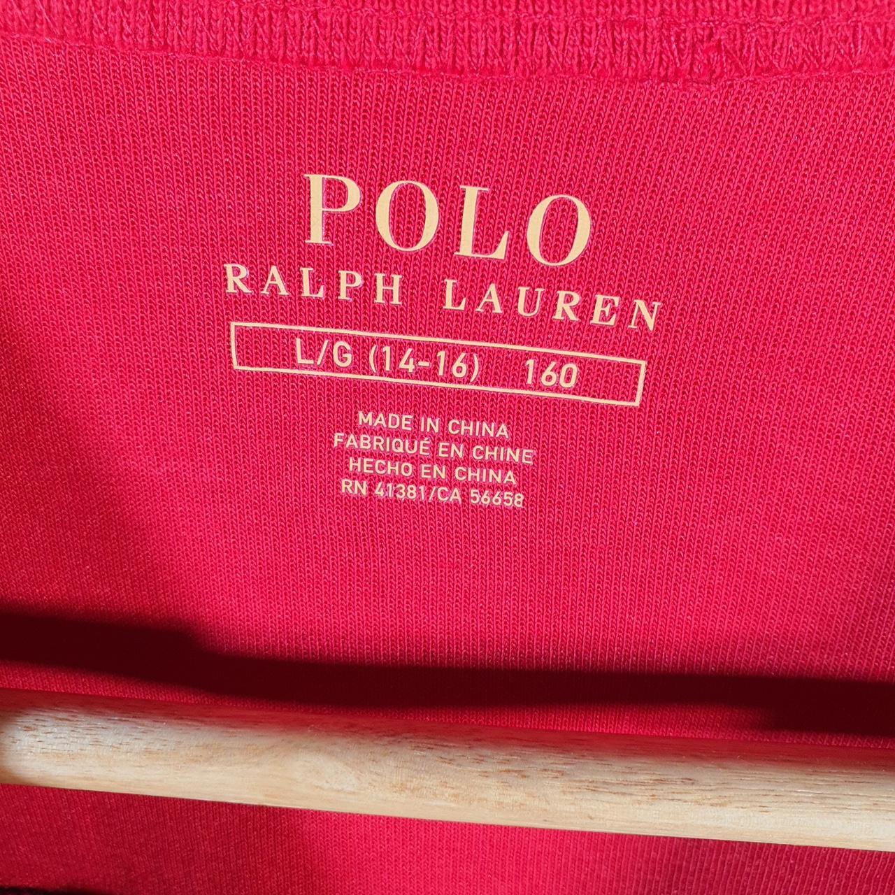 Vintage Ralph Lauren Polo Sweatshirt Womens Large Red Blue Striped Boxy Baggy Pullover Pony