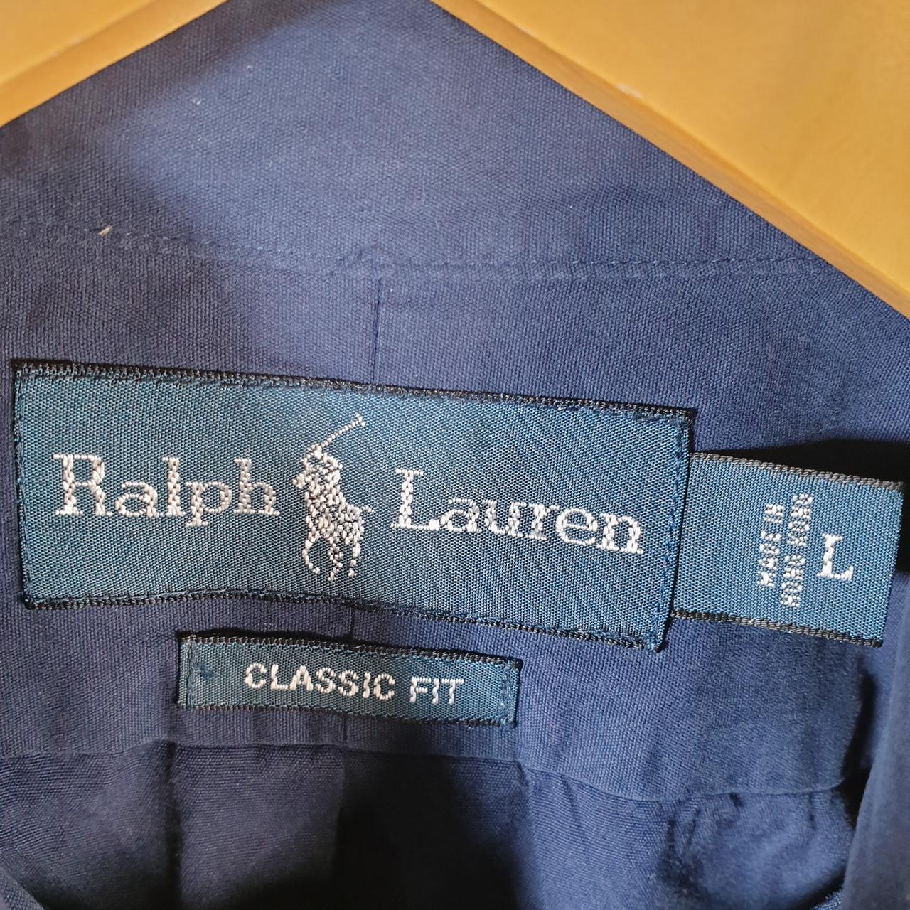 Vintage Ralph Lauren Button Down Shirt Men’s Large Navy Blue Classic Fit Pony Cotton