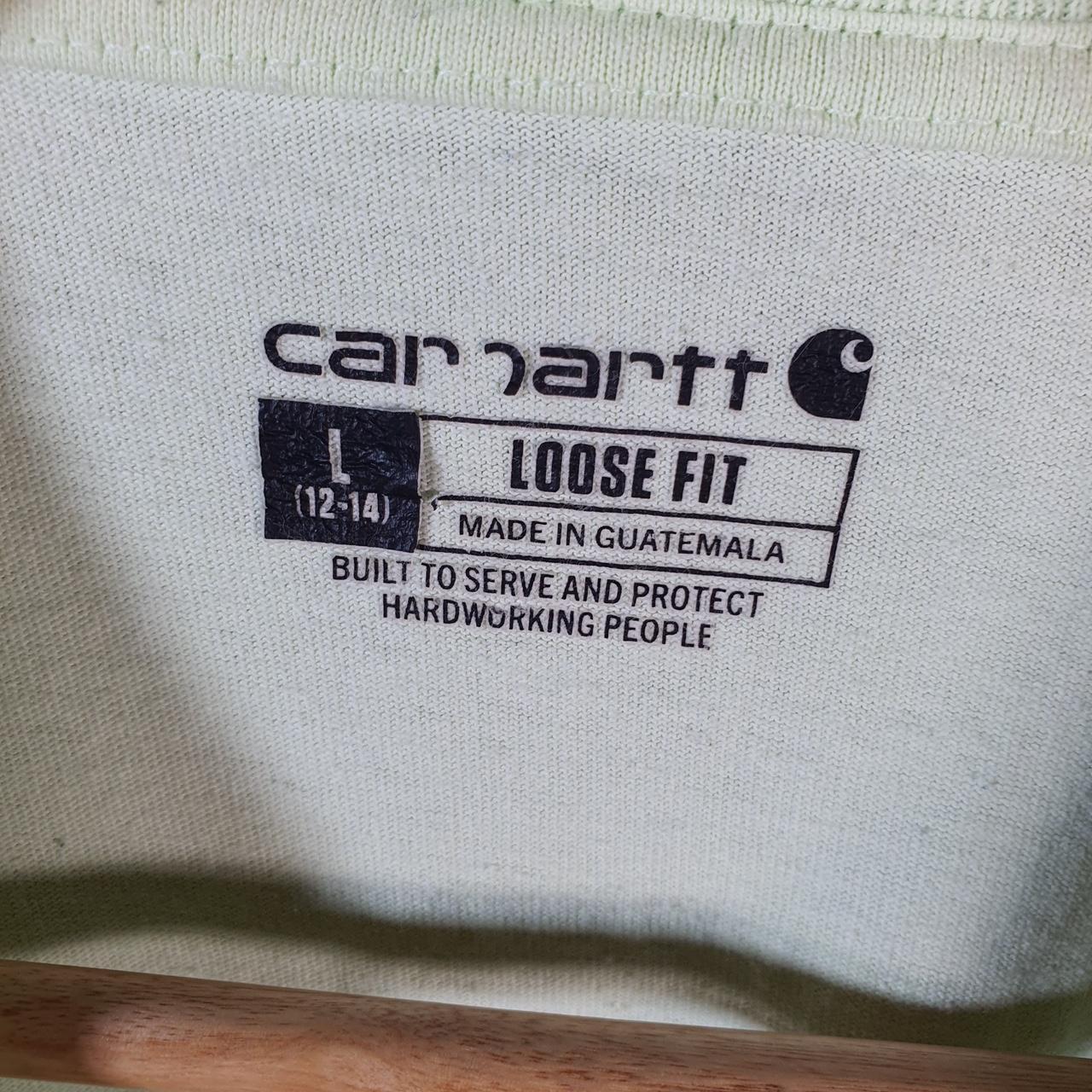 Vintage Carhartt Pocket T Shirt Womens Large Green Workwear Chore Utility Loose Fit