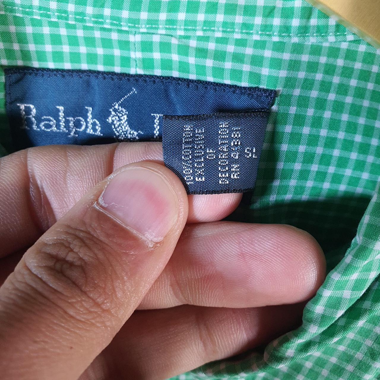 Vintage Ralph Lauren Button Down Shirt Men’s Medium Green Checkered Classic Fit Cotton Pony