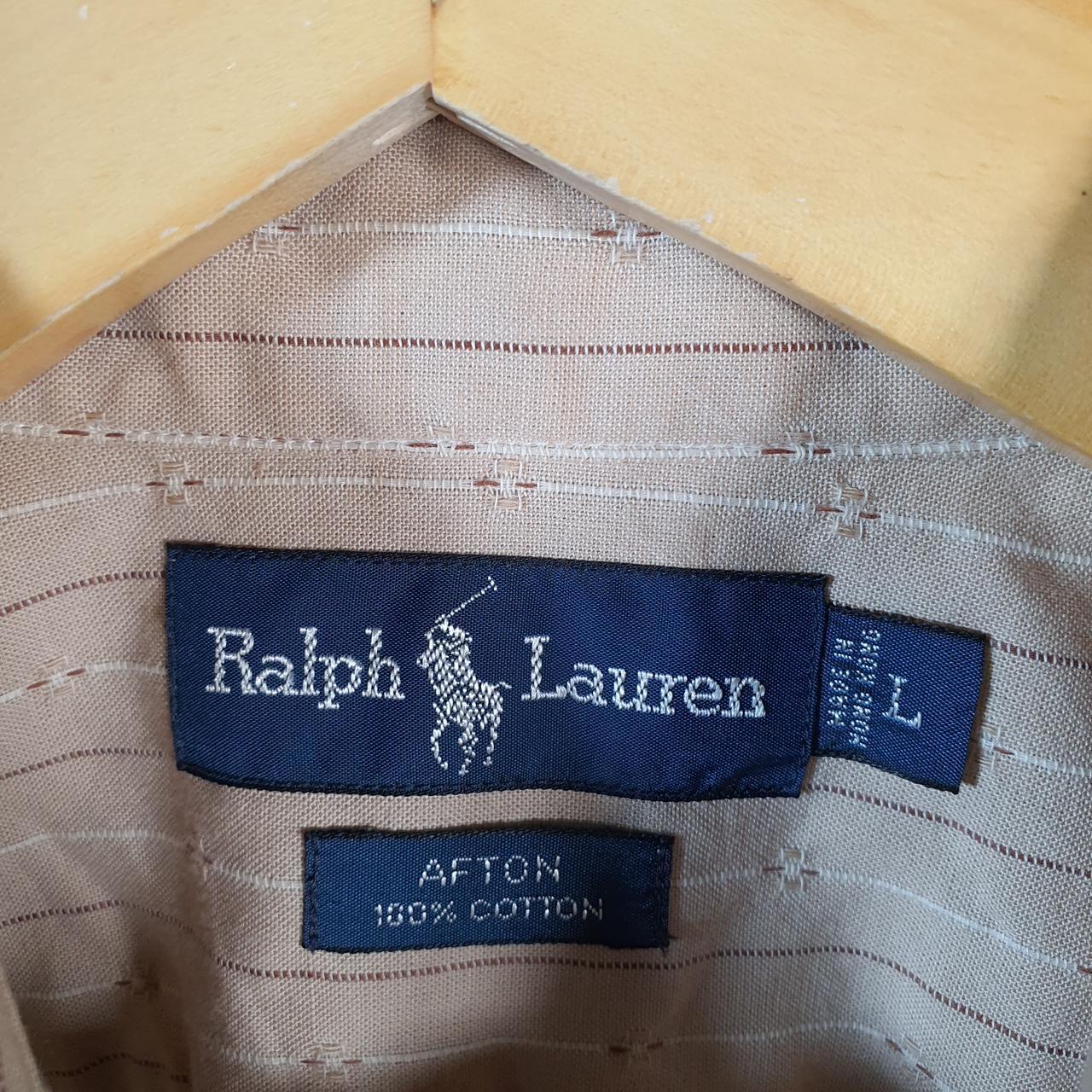 Vintage Ralph Lauren Button Down Shirt Men’s Large Brown Long Sleeve Afton Fit Cotton Pocket C7663 Big Fish Vintage