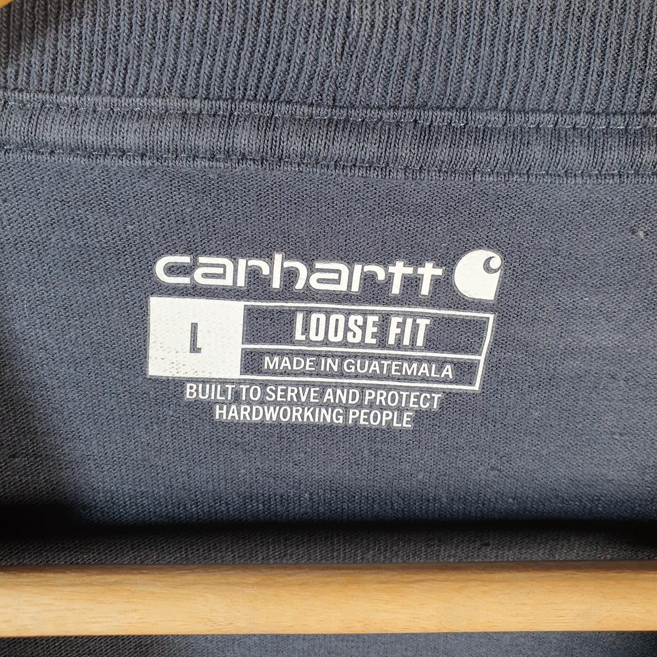 Vintage Carhartt Pocket T Shirt Men’s Large Blue Workwear Chore Utility Loose Fit - Big Fish Vintage
