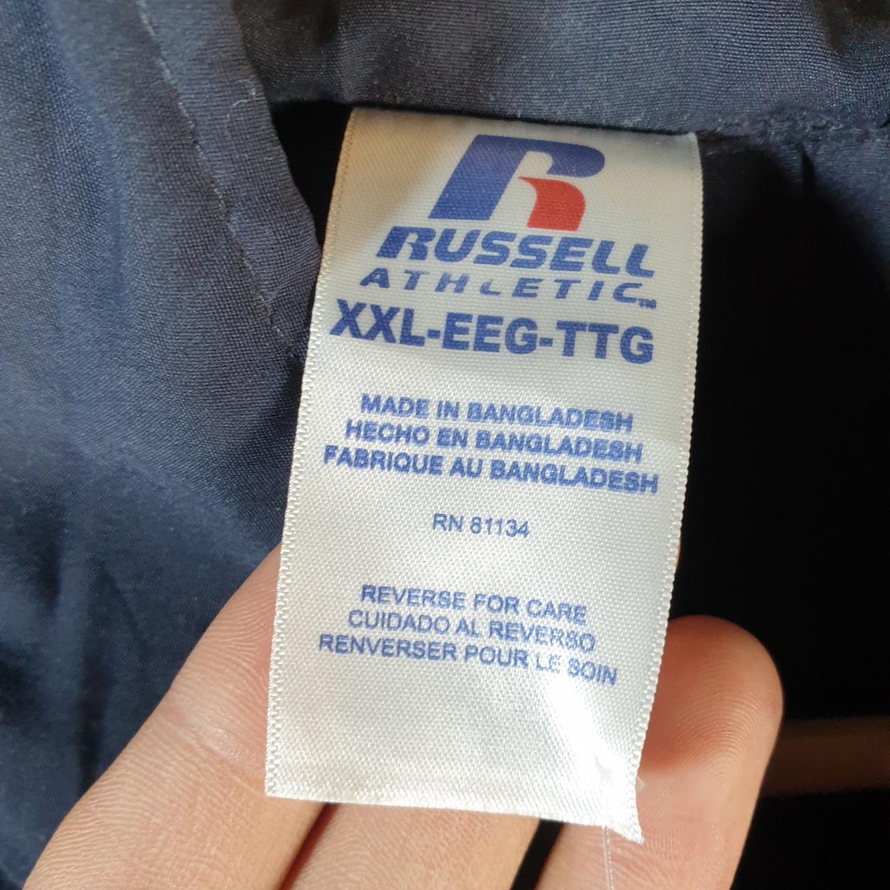 Vintage Russell Athletic Windbreaker Track Jacket Mens 2XL Navy Blue Athletic Full Zip