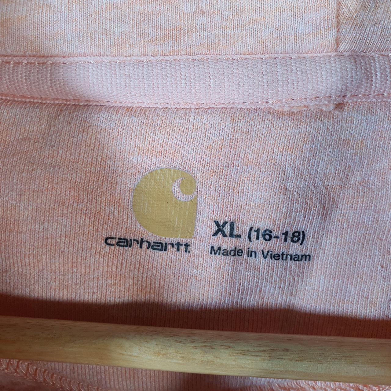 Vintage Carhartt Hoodie Womens XL Pink Full Zip Blank Sweatshirt USA Relaxed Fit