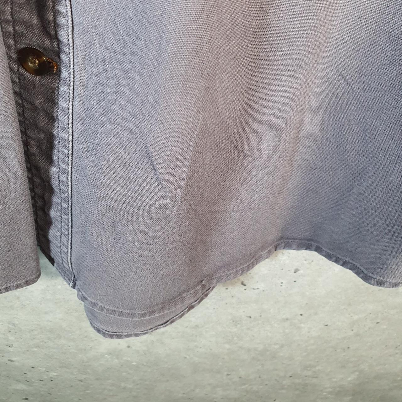 Vintage Carhartt Shirt Button Down Mens XL Grey Short Sleeve Chore Utility Relaxed - Big Fish Vintage