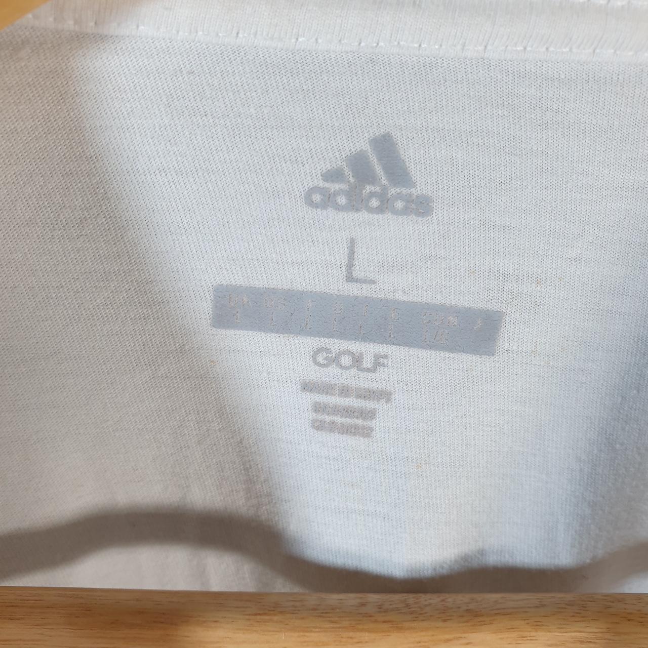 Vintage Adidas Golf Spellout T Shirt Men’s Large White Three Stripes Athletic