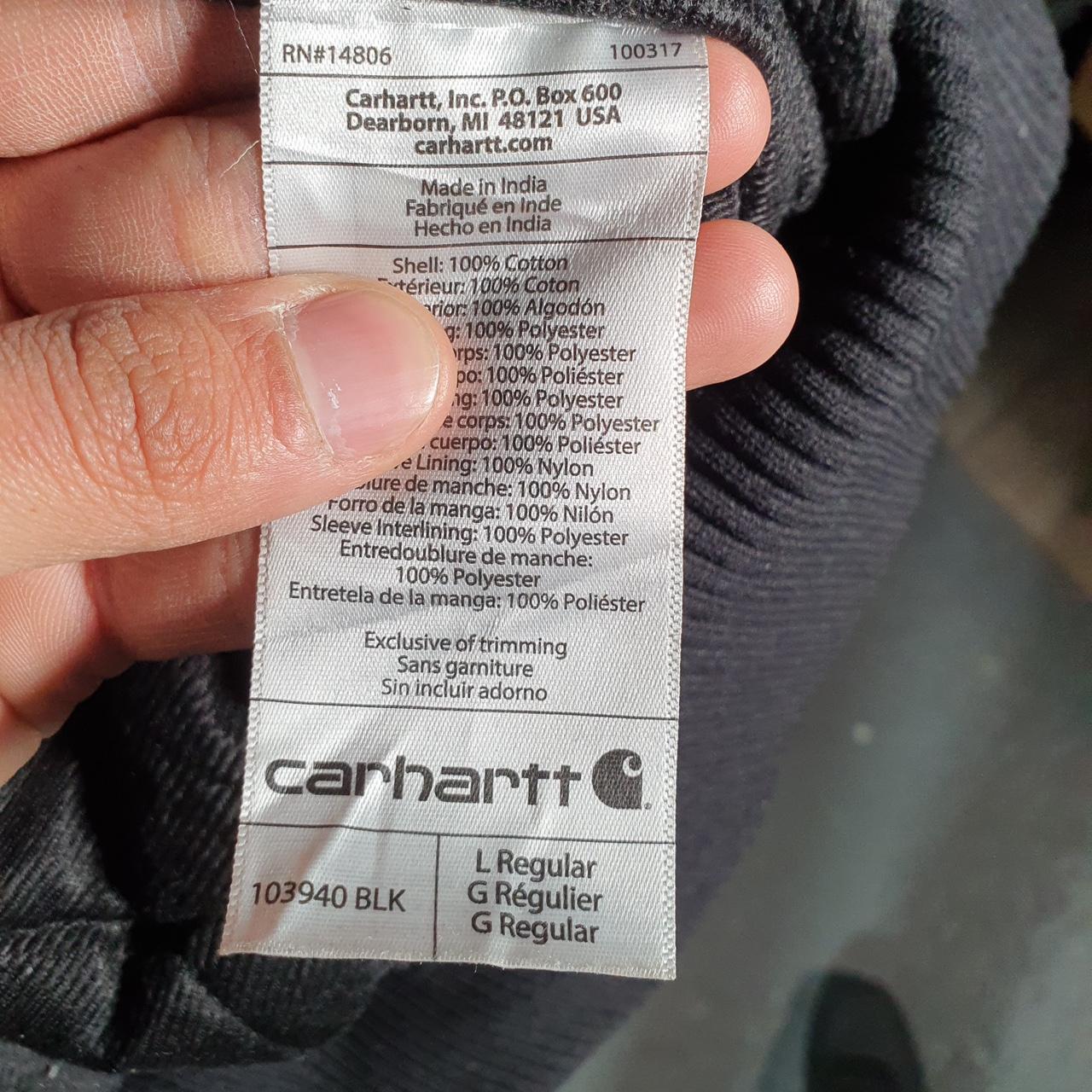 Vintage Carhartt Active Hooded Jacket Men’s Large Black Workwear Canvas USA G2123