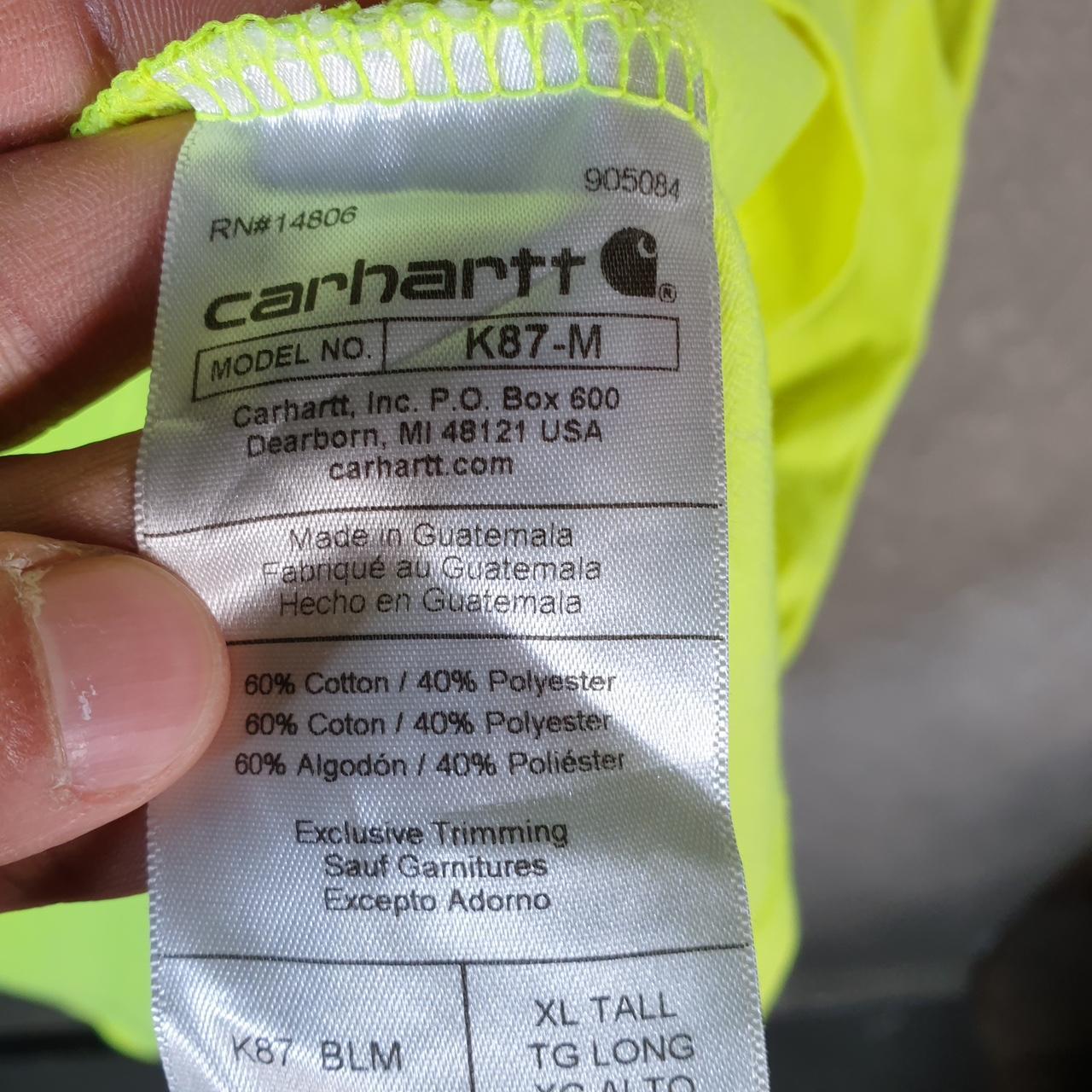 Vintage Carhartt Pocket T Shirt Men’s XL Tall Green Workwear Chore Utility Loose Fit C9290