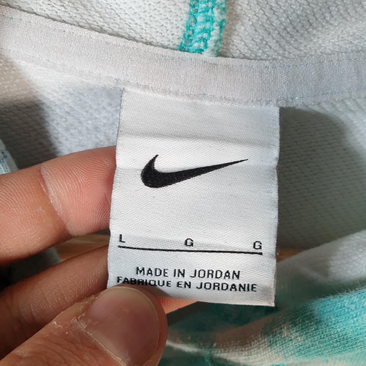 Vintage Nike Cropped Tie Dye Hoodie Womens Large Blue Embroidered Swoosh Y2K