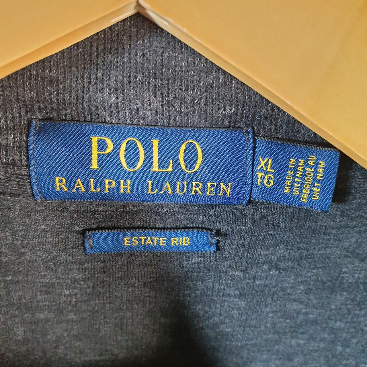 Vintage Ralph Lauren Polo 1/4 Zip Sweatshirt Men’s XL Grey Cotton Estate Rib Pony
