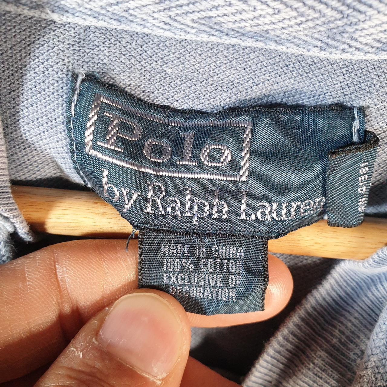 Vintage Ralph Lauren Polo Heavyweight Hoodie Men’s XL Blue Cotton 1/4 Button Pony