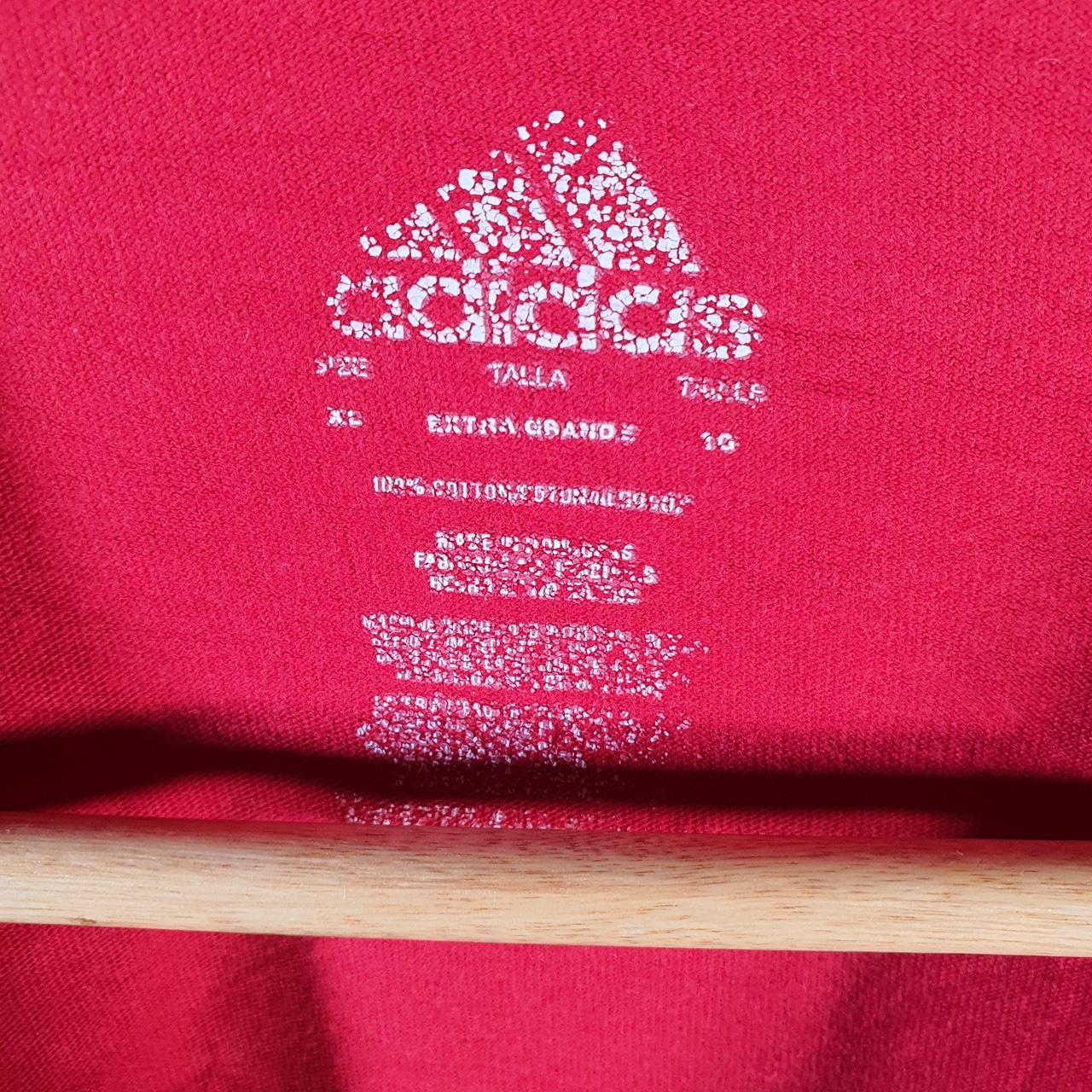 Vintage Adidas Spellout T Shirt Men’s XL Red Three Stripes Logo Athletic