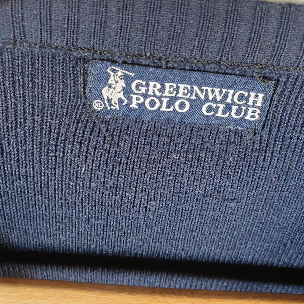 Vintage Greenwich Polo Club Knit Sweater Women’s M Navy Blue Y2K Pullover Casual