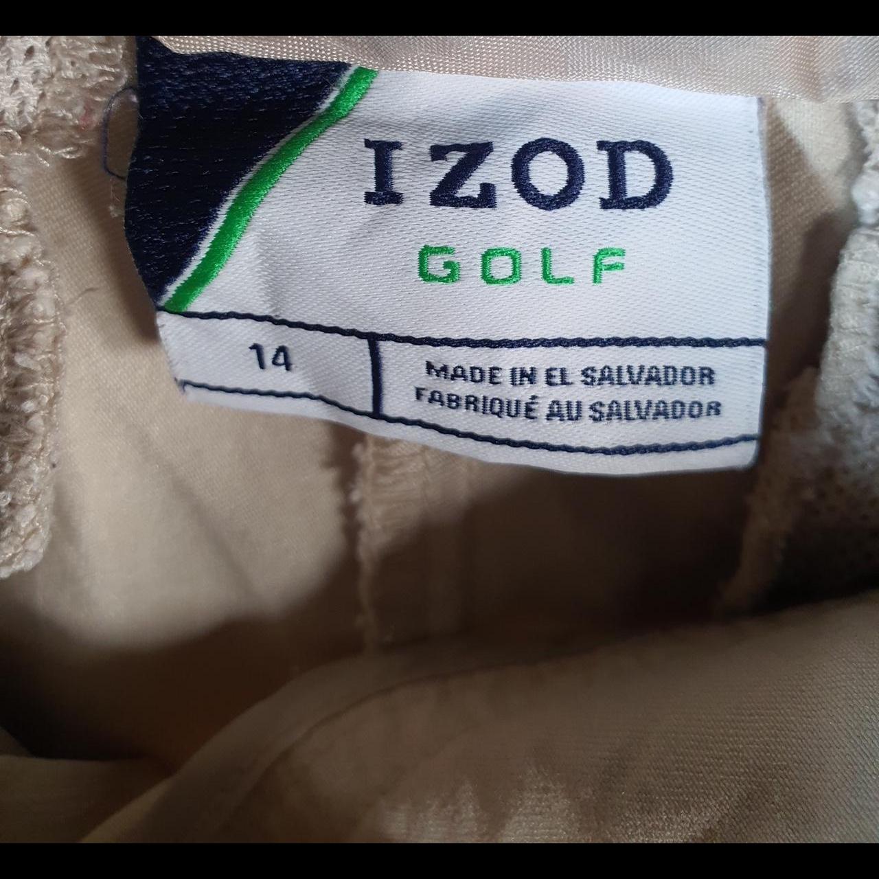 Vintage Izod Golf Chino Shorts Jorts Cargo Womens W34 Brown Baggy Cotton A4416
