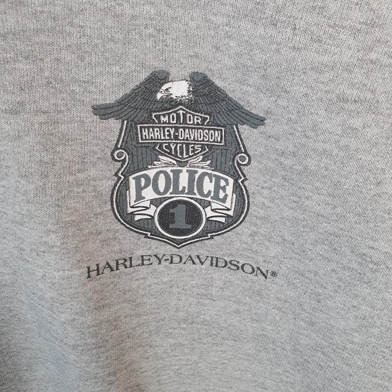 Vintage Harley Davidson Motorcycle Hoodie Mens Medium Grey Pullover USA