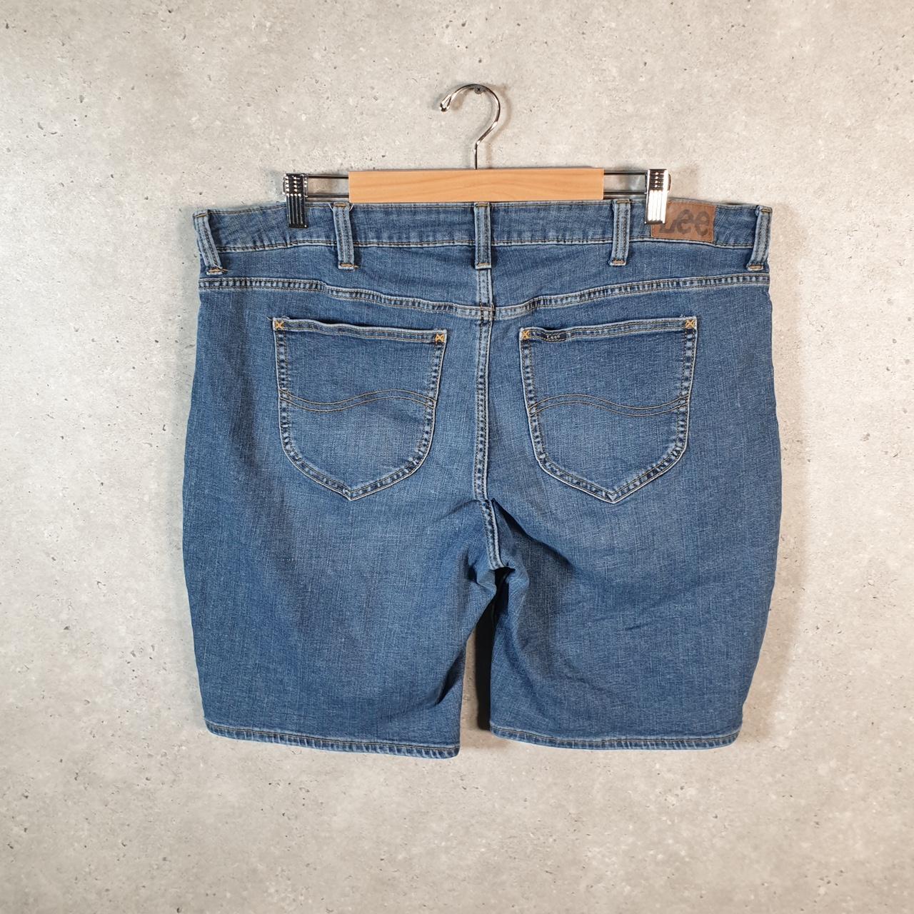 Vintage Lee Baggy Shorts Jorts Cargo Womens W40 Blue Relaxed Denim