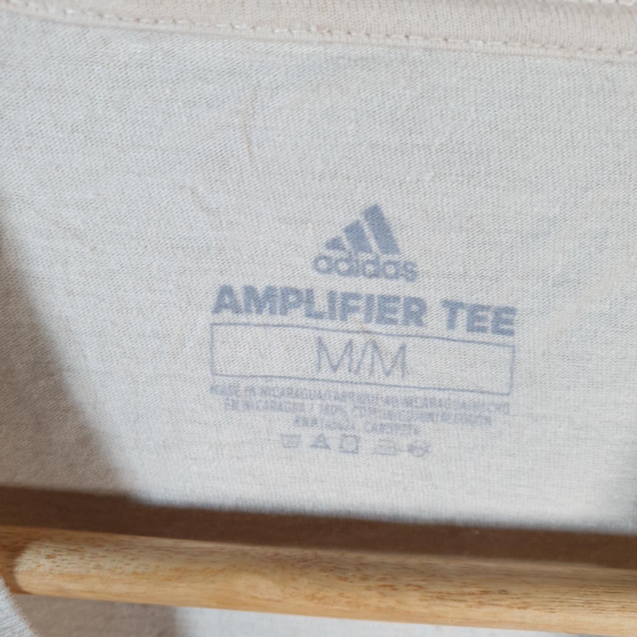 Vintage Adidas Amplifier Tee T Shirt Mens Medium White Three Stripes Logo Athletic