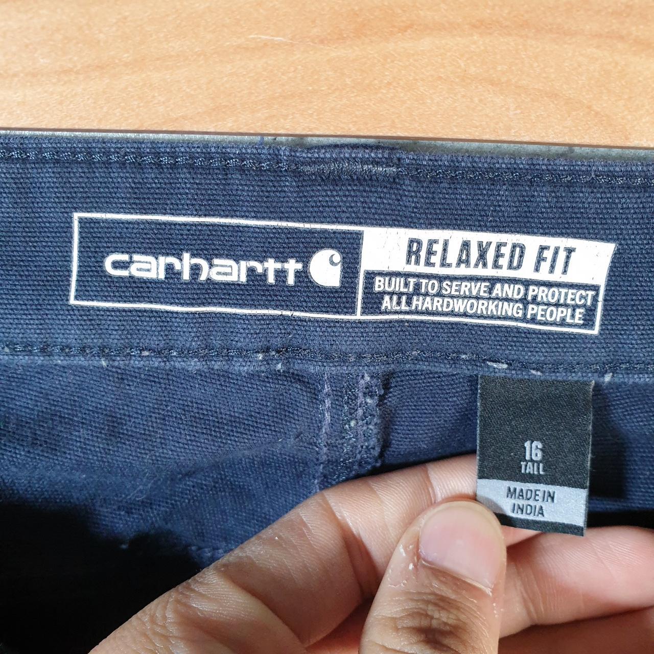 Vintage Carhartt FR Carpenter Trousers Womens W38 L32 Navy Blue Relaxed Fit Workwear USA