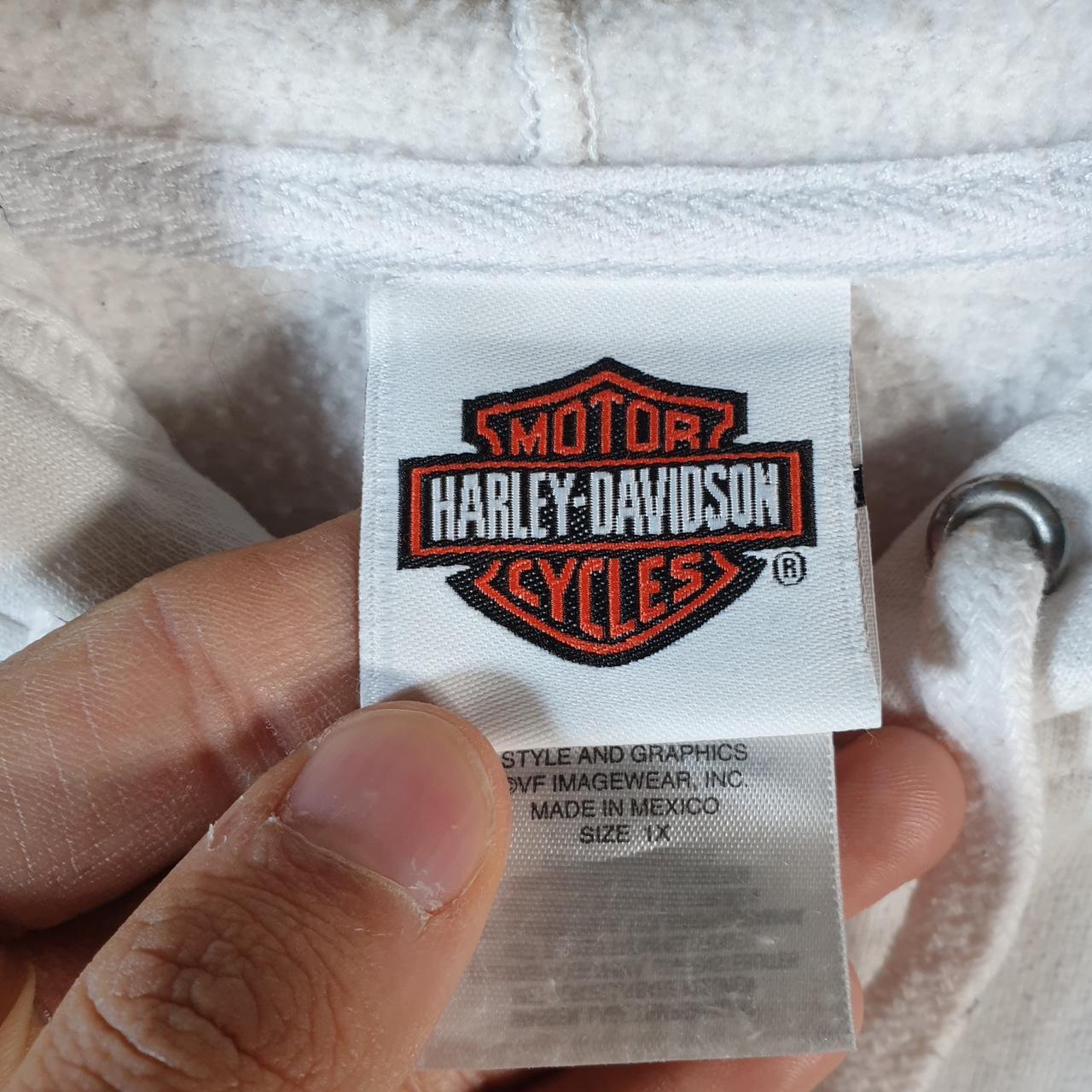 Vintage Harley Davidson 2011 Evansville Hoodie Womens XL White Full Zip Motorcycle