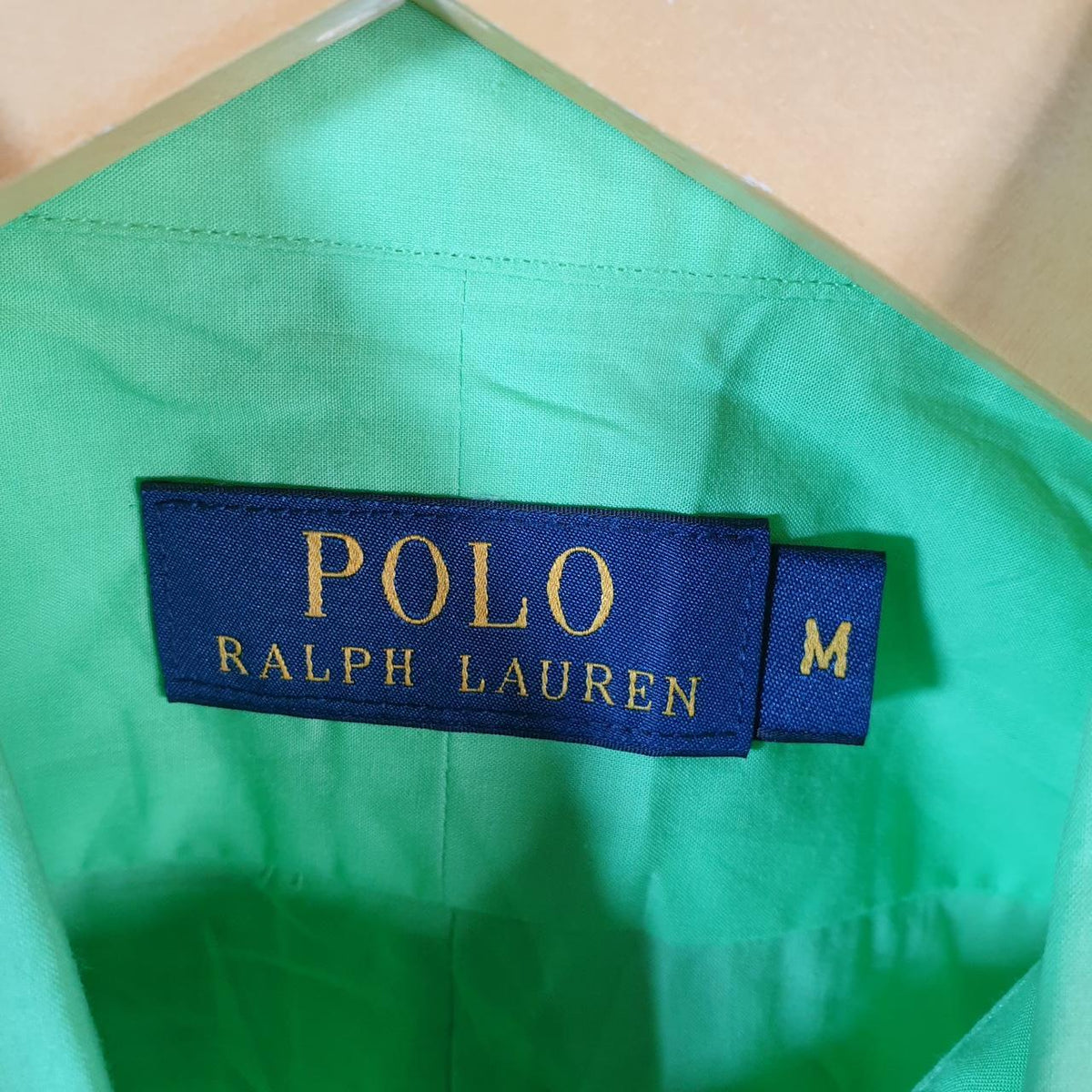 Vintage Ralph Lauren Button Down Shirt Men’s Medium Green Classic Fit Pony Cotton
