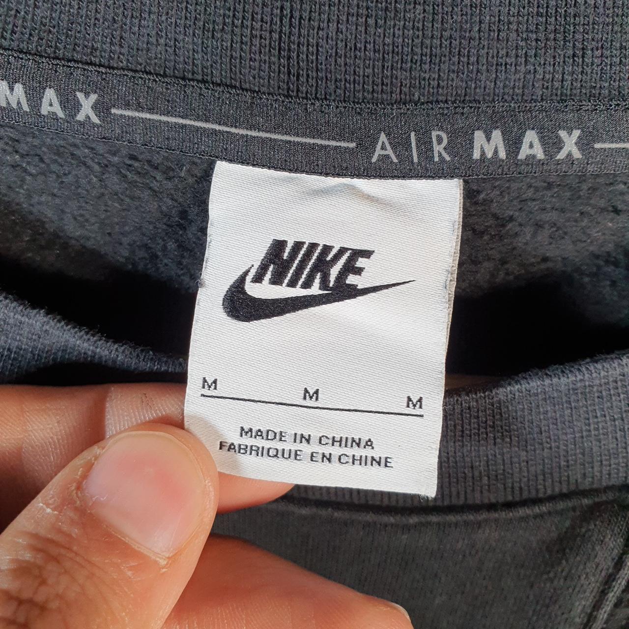 Vintage Nike Airmax Sweatshirt Men’s Medium Black Swoosh Y2K Pullover Logo