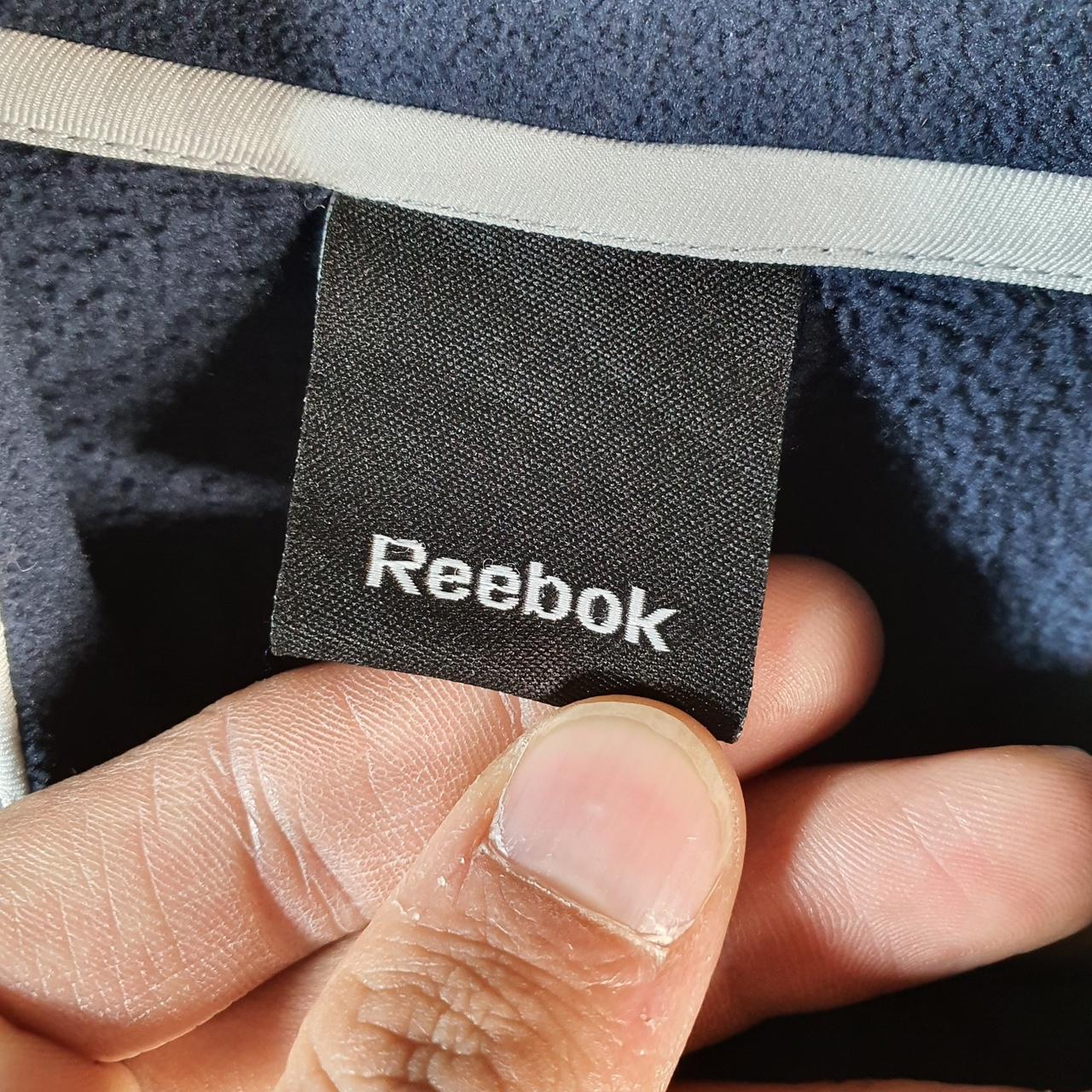 Reebok Full Zip Fleece Sweatshirt Mens XL Navy Blue Embroidered Logo