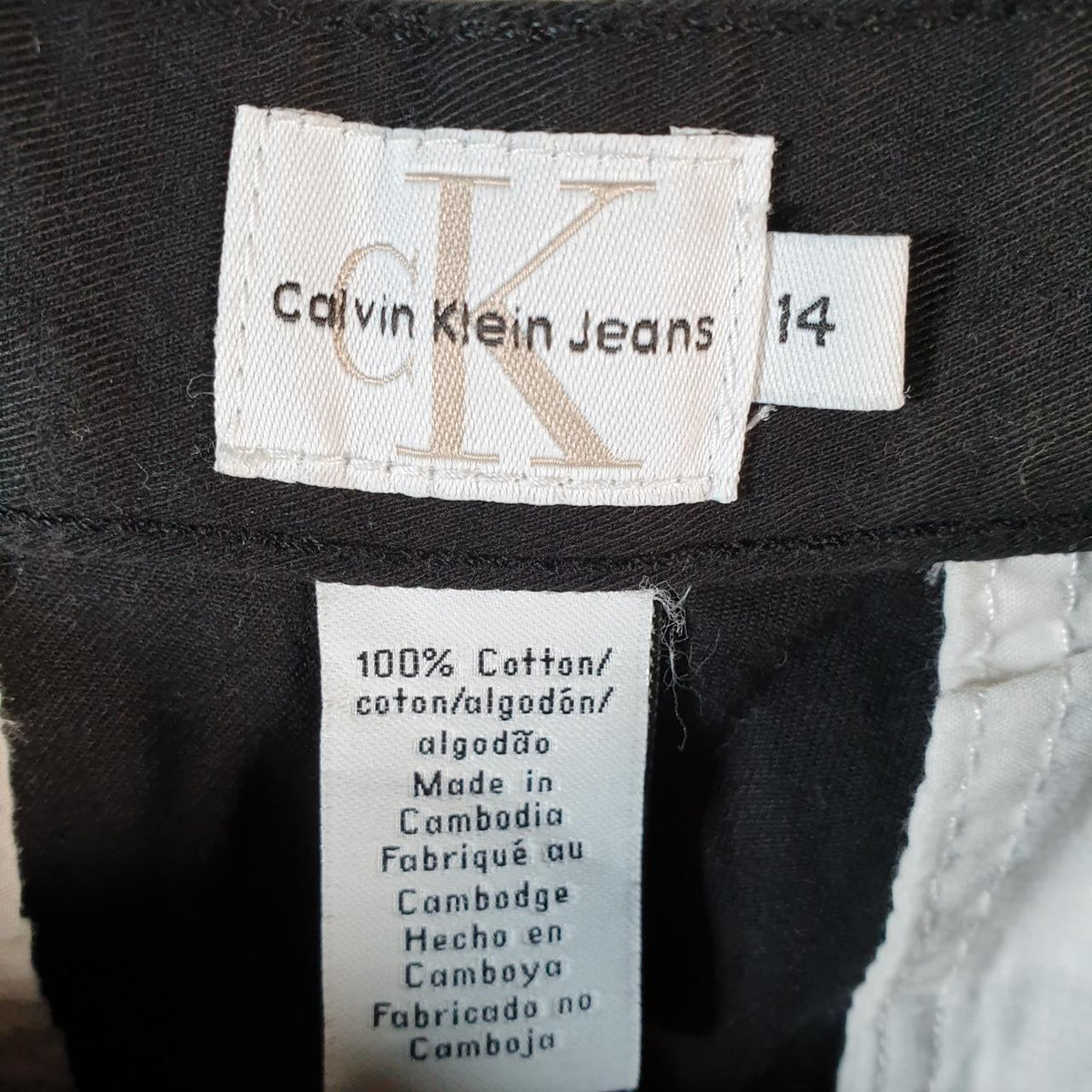 Vintage Calvin Klein Baggy Shorts Jorts Cargo Womens W36 Black Relaxed Denim