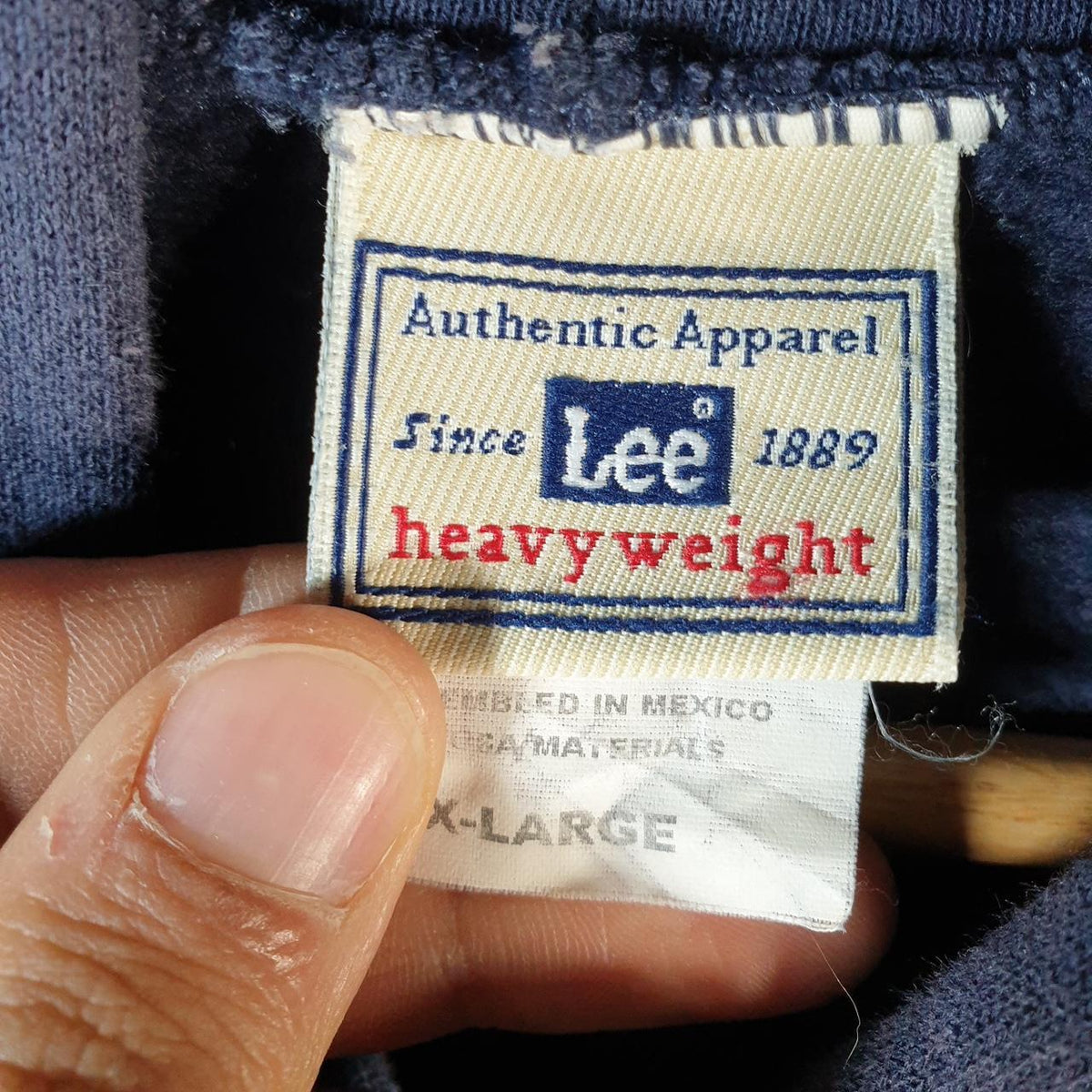 Vintage Lee Heavyweight Hoodie Men’s XL Navy Blue USA General Logistics Full Zip