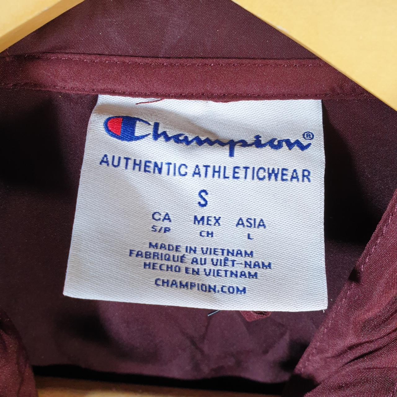 Vintage Champion Windbreaker Track Jacket Mens Small Burgundy Logo 1/4 Zip Minnesota