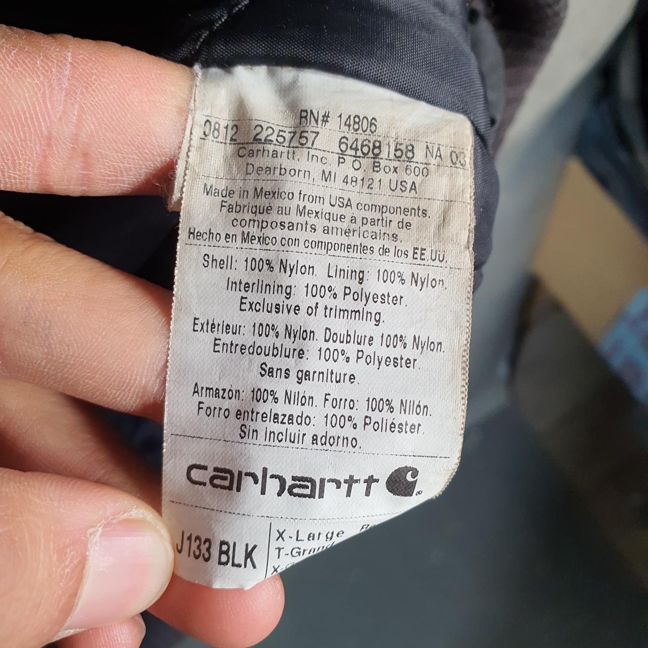 Vintage Carhartt 90s Active Hooded Jacket Men’s XL Black Workwear J133 BLK Canvas USA Big Fish Vintage