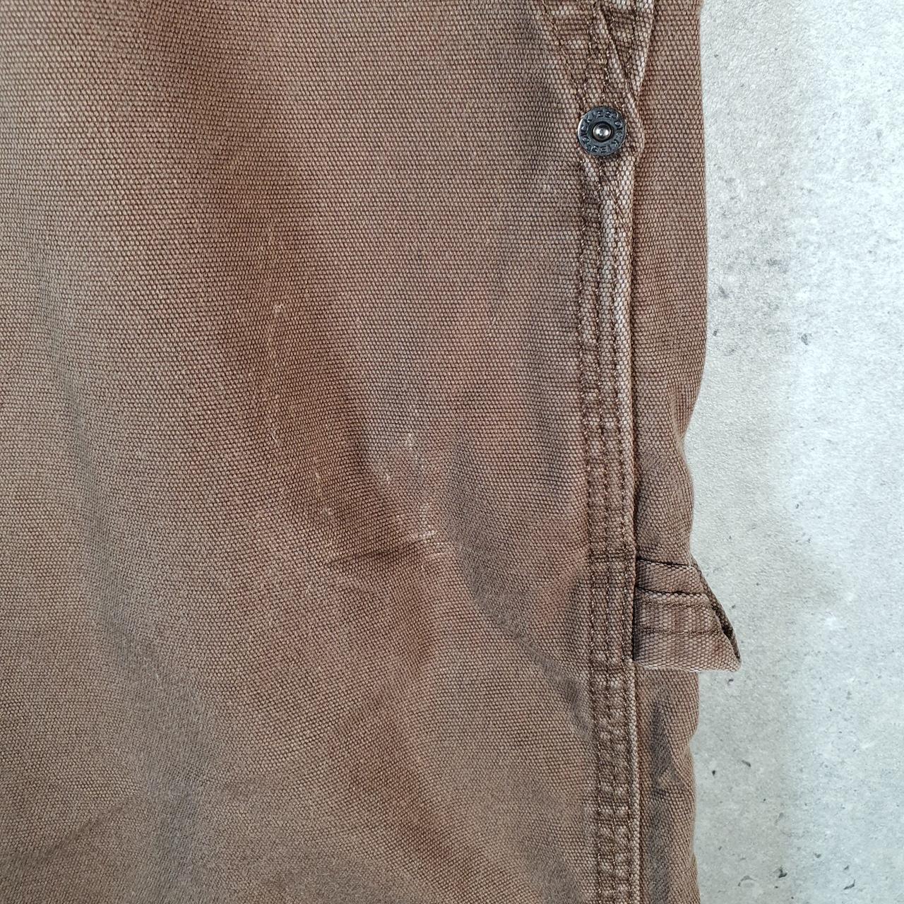 Vintage Dickies Carpenter Shorts Jorts Cargo Men’s W38 Brown Relaxed Fit Cropped Denim Jean Big Fish Vintage