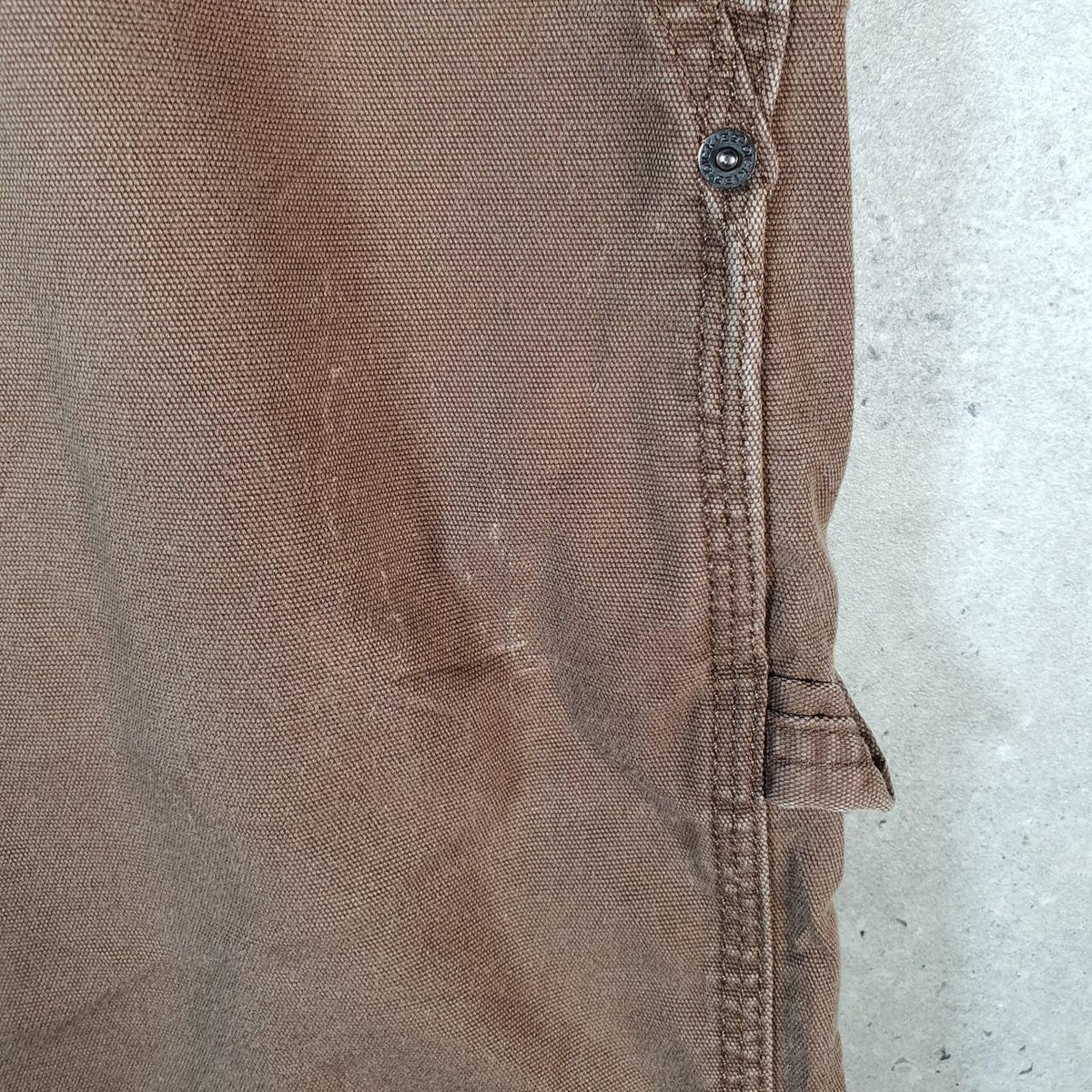 Vintage Dickies Carpenter Shorts Jorts Cargo Men’s W38 Brown Relaxed Fit Cropped Denim Jean Big Fish Vintage