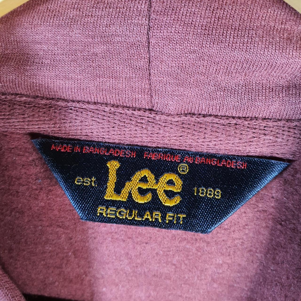 Vintage Lee Jeans Hoodie Men’s Small Burgundy Pullover