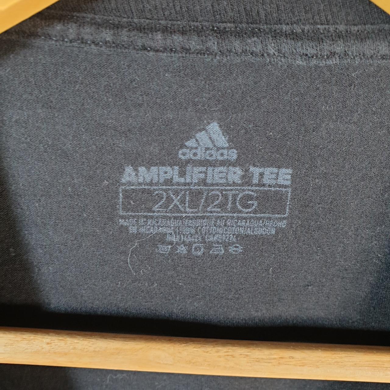Vintage Adidas Amplifier T Shirt Men’s 2XL Black Three Stripes Logo Athletic