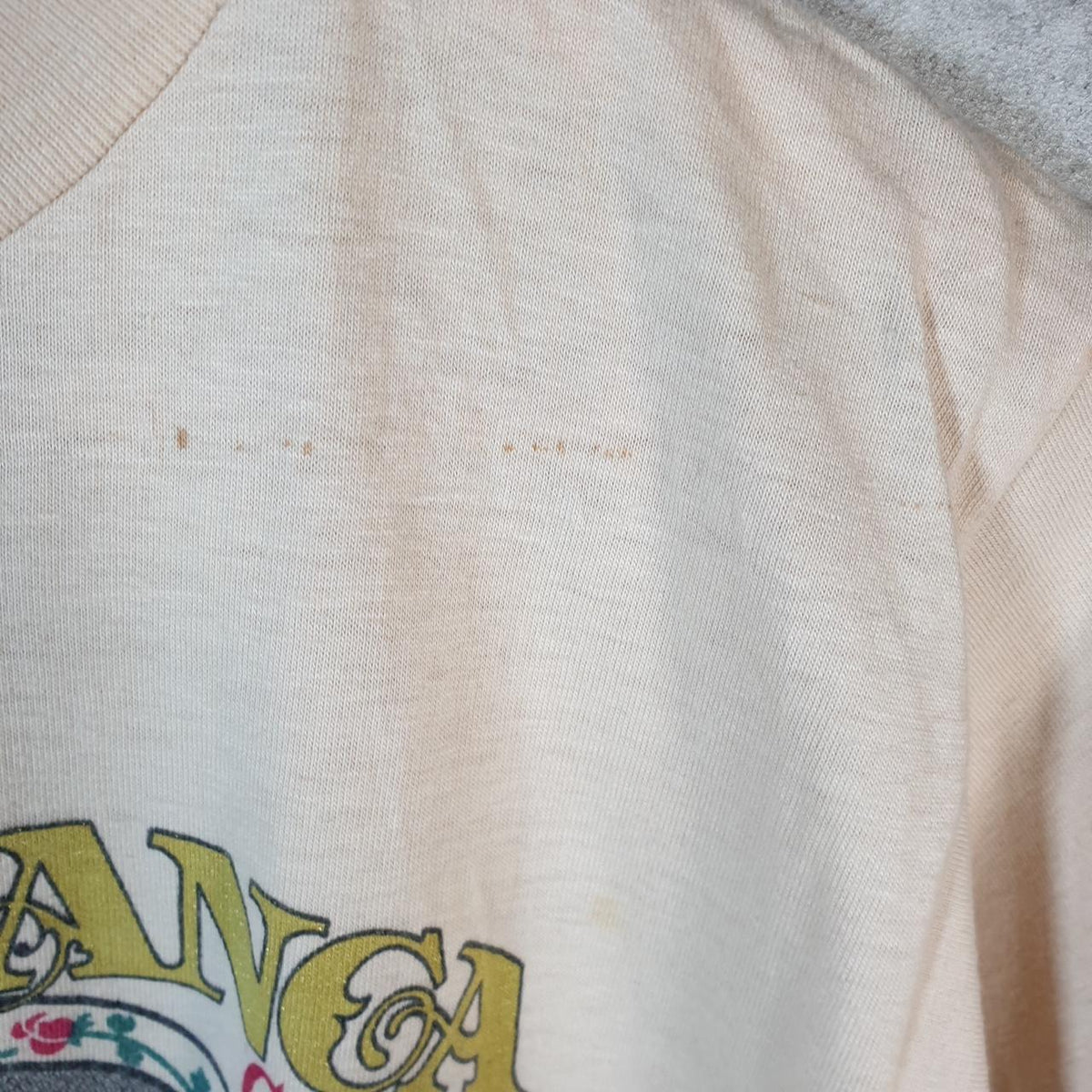 Vintage Collegiate Pacific Casablanca Ceiling Fans 90s Single Stitch T Shirt Men’s Medium Beige