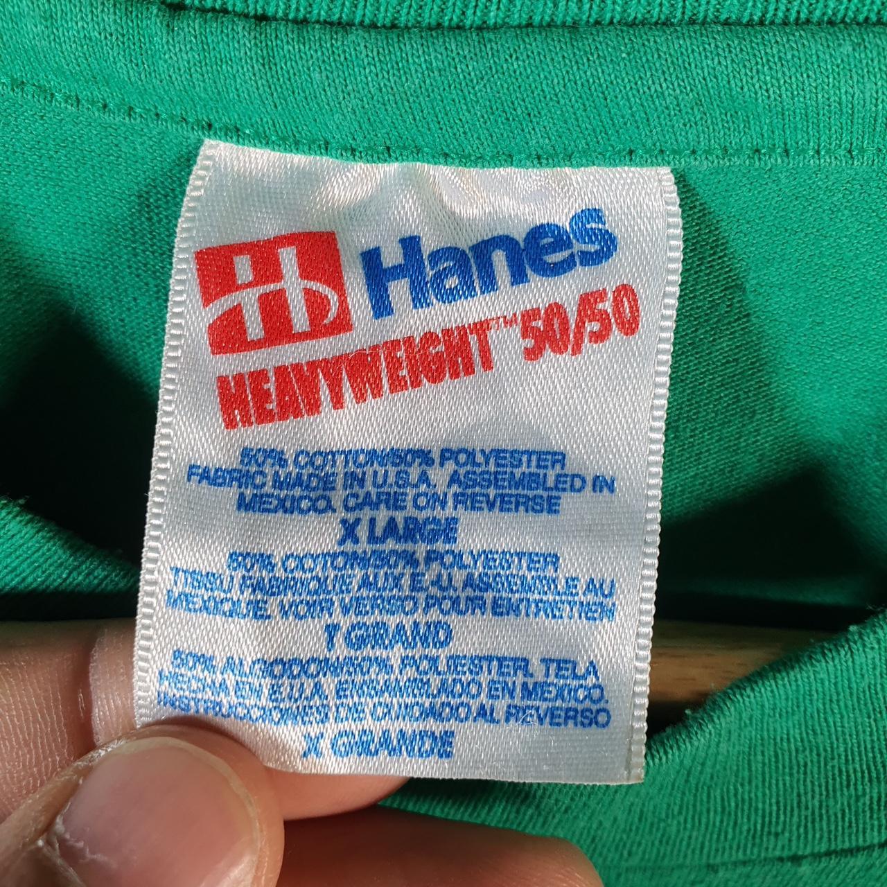 Vintage Hanes Roots Graphic 90s USA Single Stitch T Shirt Men’s XL Green