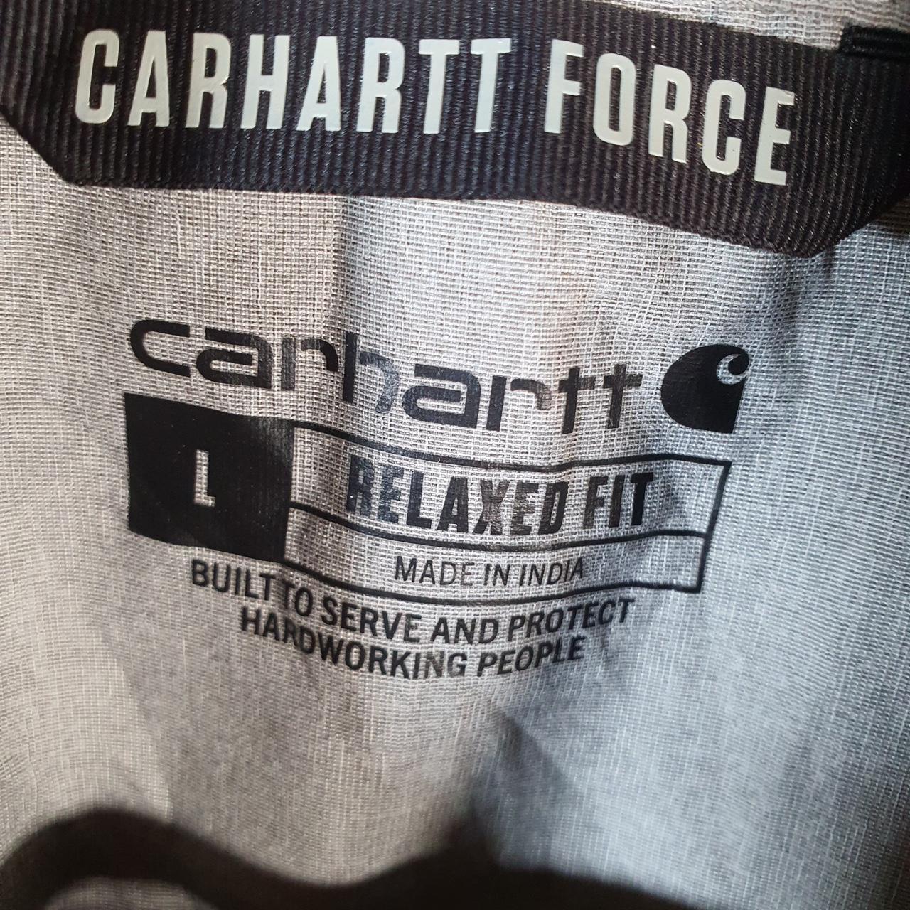 Vintage Carhartt Shirt Button Down Mens Large Grey Short Sleeve Utility Relaxed Fit