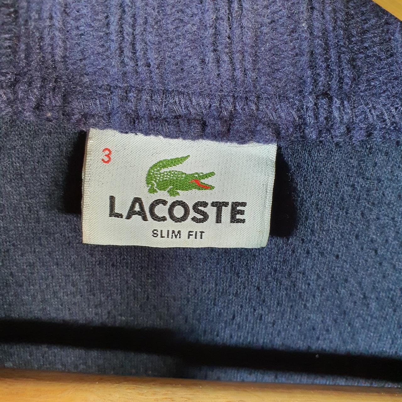 Vintage Lacoste 1/4 Zip Sweatshirt Men’s XS Navy Blue Slim Fit Pullover Y2K Jumper