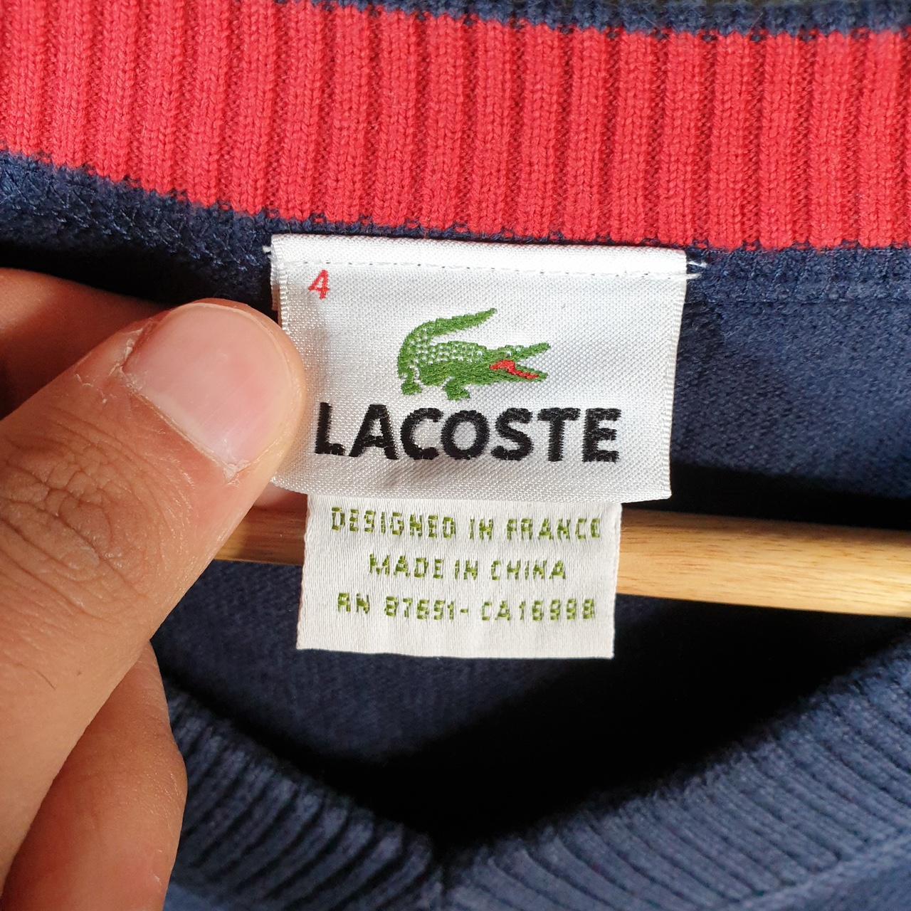 Vintage Lacoste Sweatshirt Men’s Small Navy Blue Pullover Logo Y2K Jumper Logo Casual
